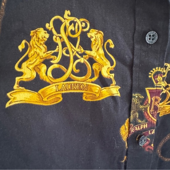 Vintage Ralph Lauren Equestrian Print Shirt L - Picture 3 of 12